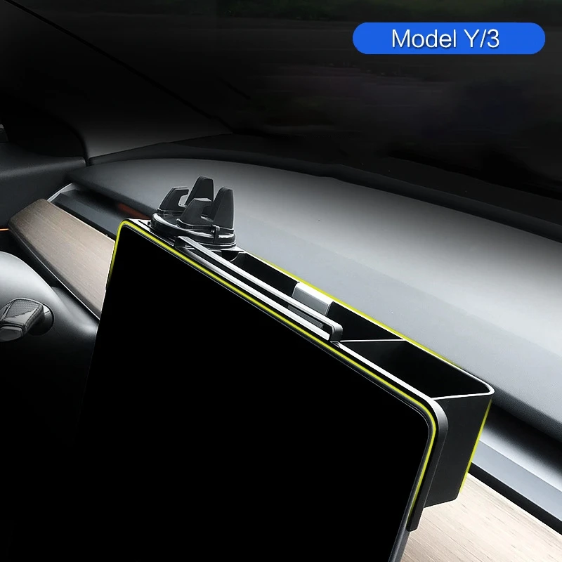 

New for Tesla Model 3 Model Y Screen Navigation Storage Box Phone Holder Car Styling Modification Parking Phone Number