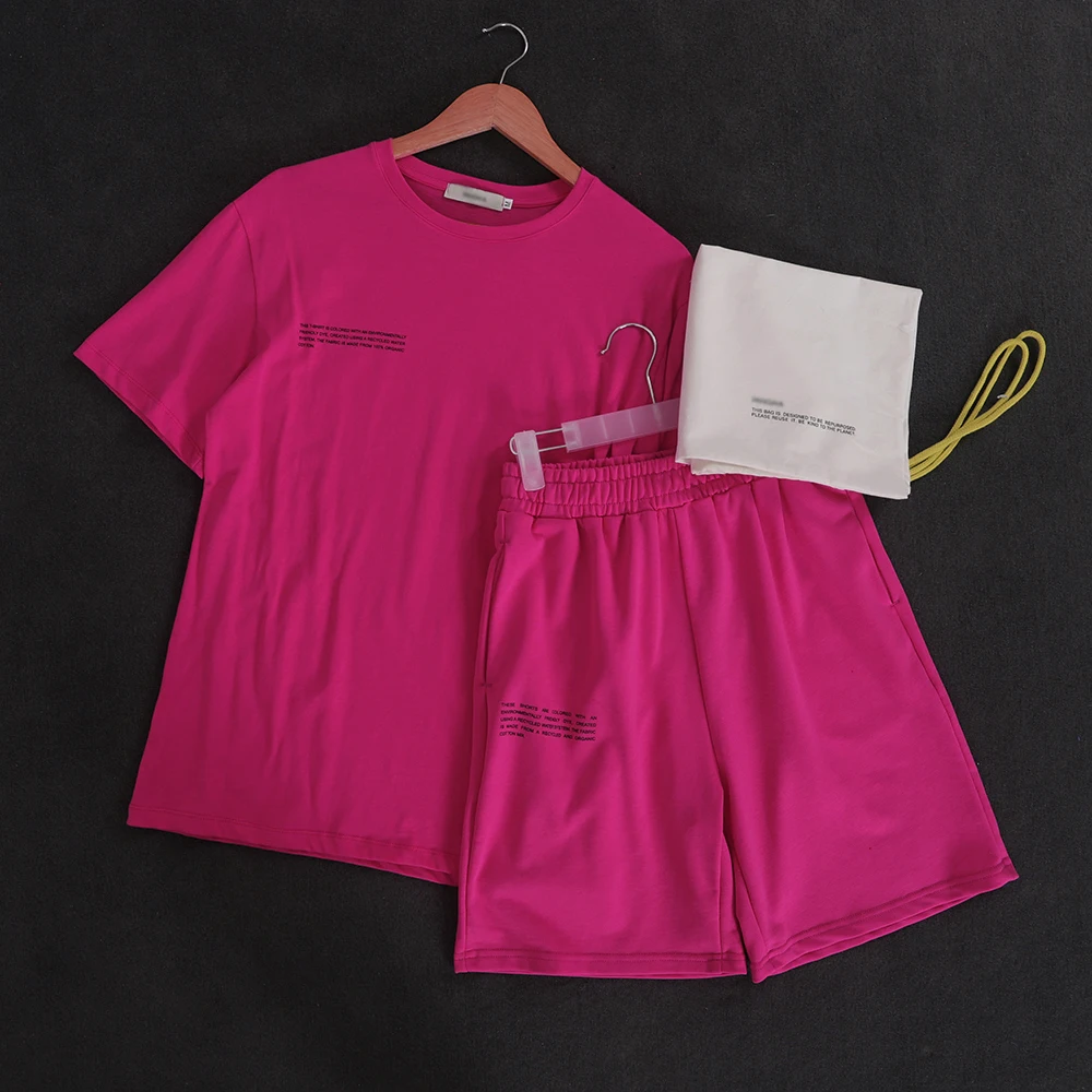

womens tshirts short sleeve crewneck tees summer tops loose fit athletic long sweat shorts two piece sets lounge workout outfits