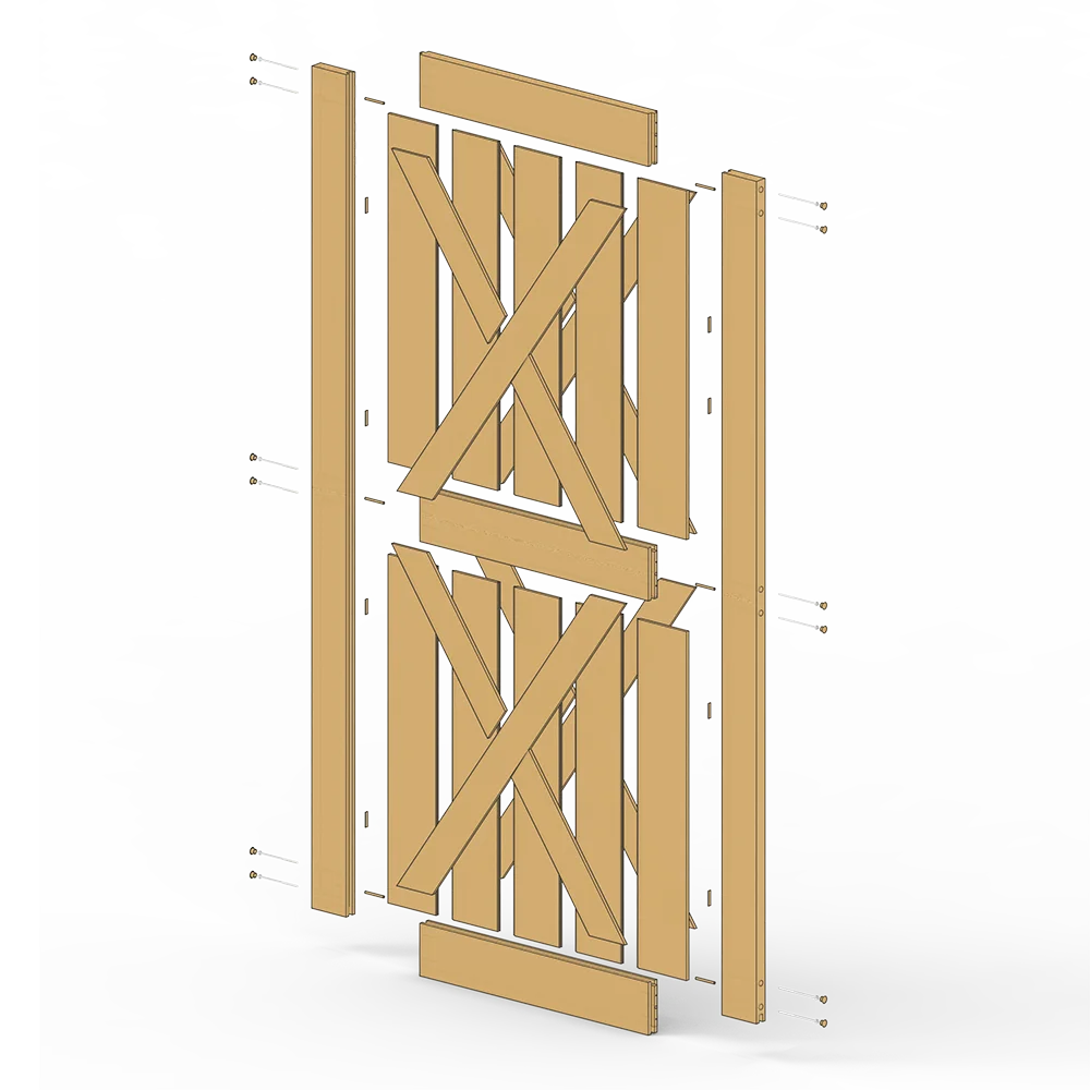 KINMADE 1 1/2 дюйма x 42 84 DIY раздвижные двери сарая незавершенные из массива сосны