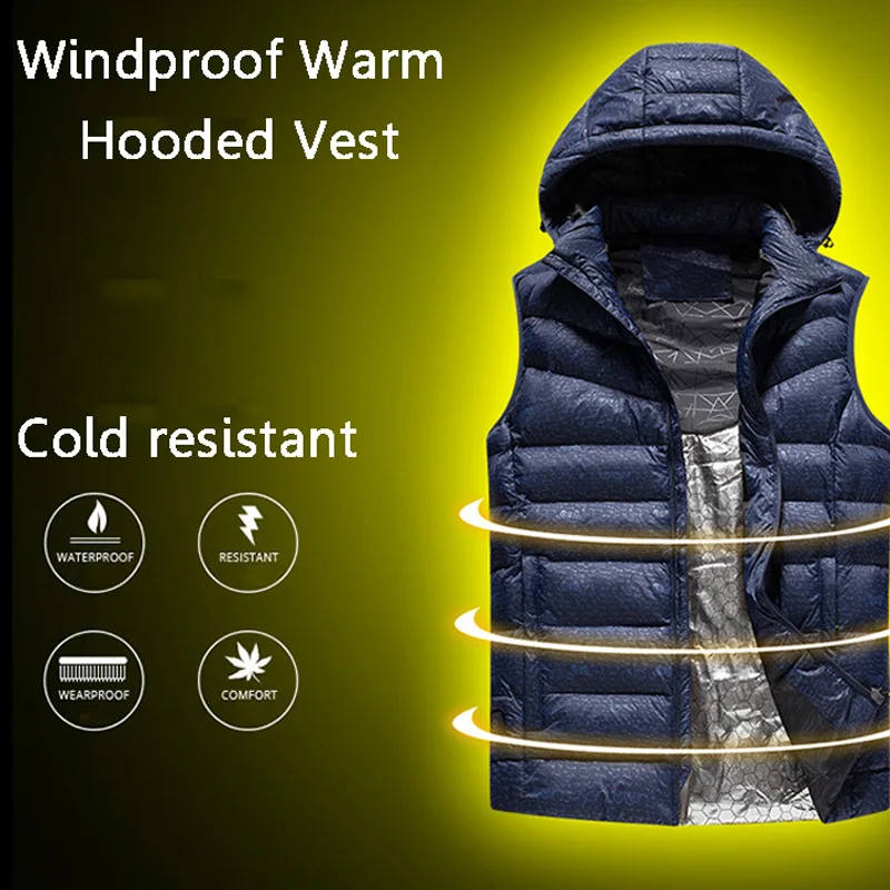 

Men Winter Electrical USB Heated Vest Jacket Sleevless Thermal Waistcoat Warmer Hiking Vest Fishing Hunting Heating Clothing