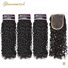 Накладные человеческие волосы Funmi, двойная вытяжка, Кудрявые, волнистые, бразильские, 3 пряди с застежкой на шнуровке