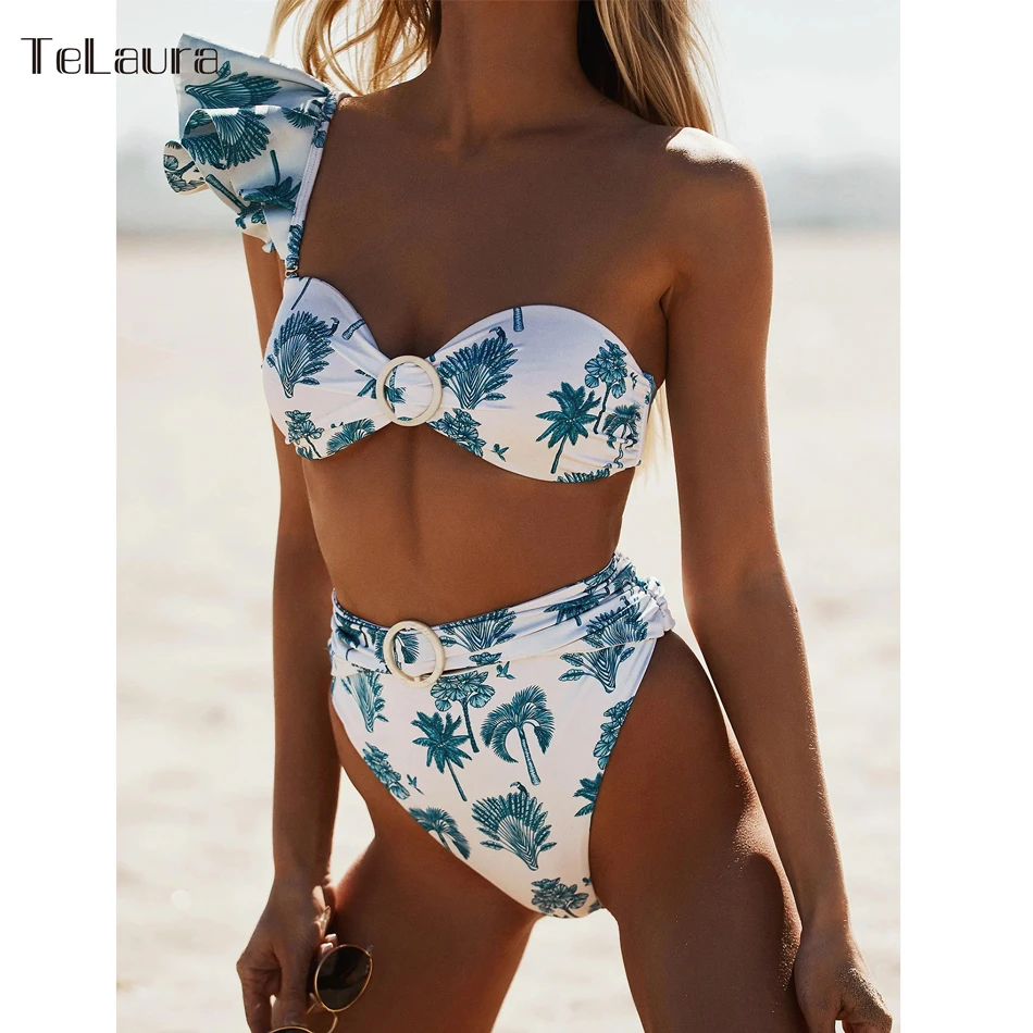 Новинка 2020 женский купальник бикини с оборками и пуш-ап летняя пляжная одежда для
