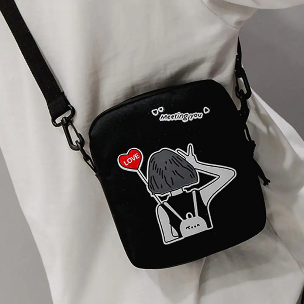 Женская модная простая парусиновая сумка на одно плечо с рисунком девушки из