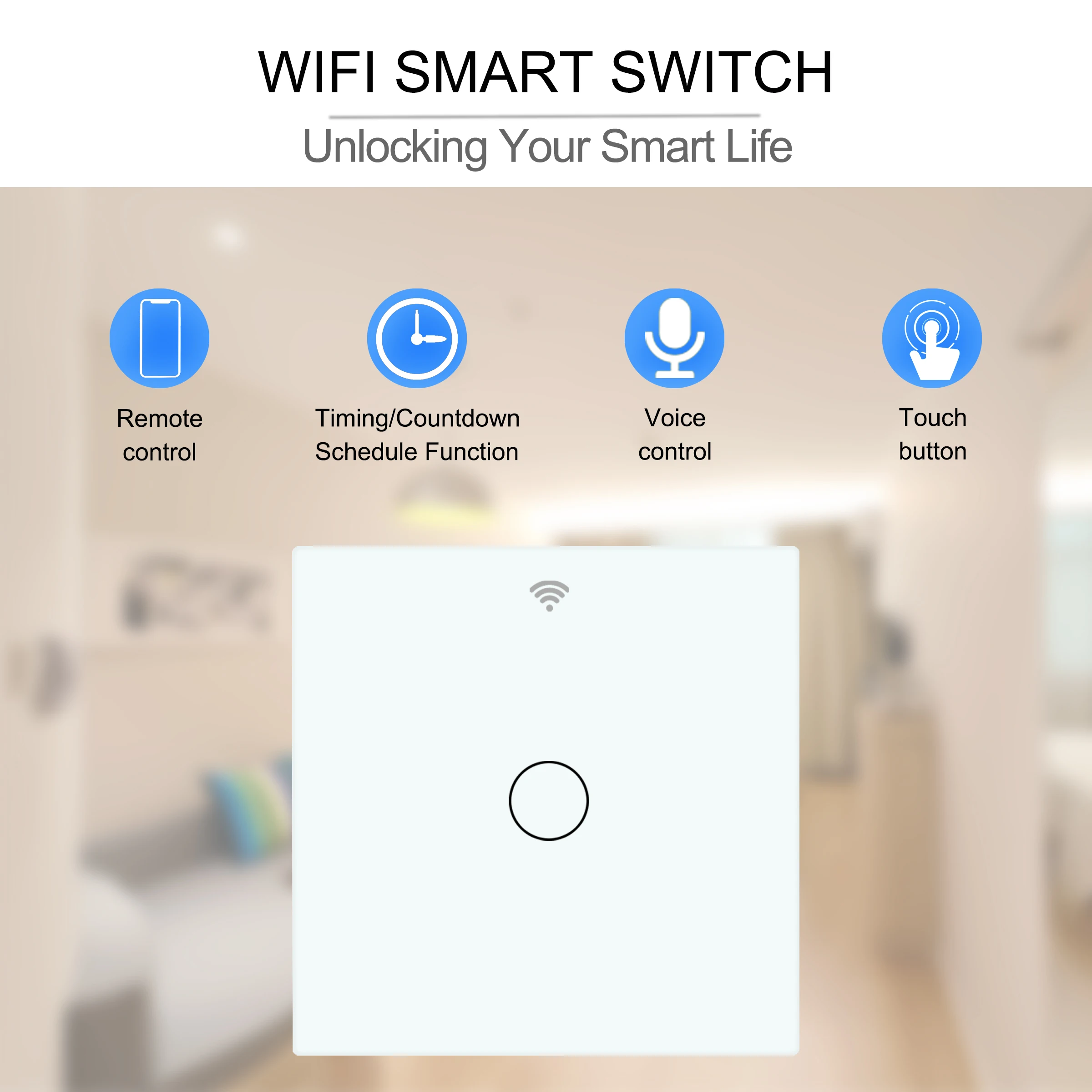 Умный сенсорный переключатель, Wi-Fi светильник, ЕС 1 2 3 банды, RF Tuya App, голосовой беспроводной пульт дистанционного управления, работает с Alexa Google Home