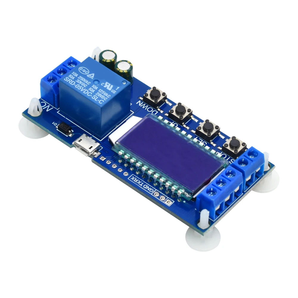 WAVGAT Micro USB цифровой ЖК дисплей Дисплей реле задержки времени модуль с источником