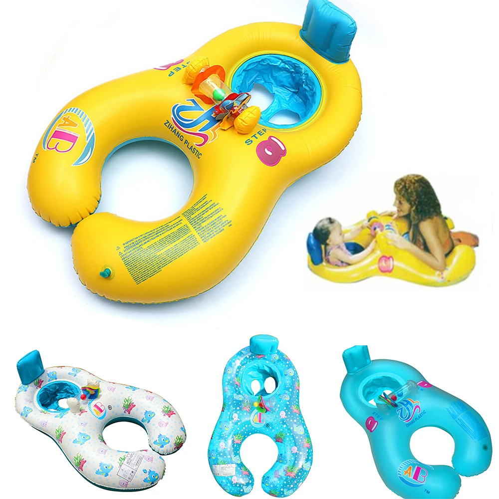 

Надувное кольцо для матери и ребенка, плавательный круг, детский поплавок, аксессуары для двойного бассейна, надувные колеса, плавательный ...