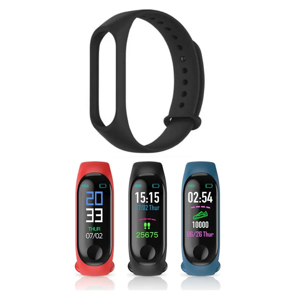 Силиконовый ремешок для умных часов M3 Mi Band 3 ремешки с зарядкой через USB сменные