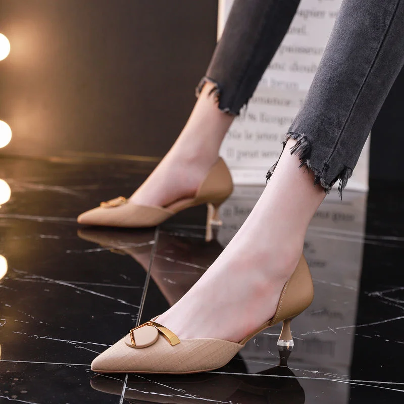 

Casual Super Prom Outdoor High Heels Sandalias Women Shoes Breathable Peep Toe Pointed Pumps A071