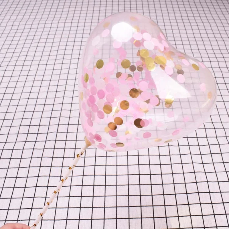 5 компл./лот романтические конфетти латексные шары с удилищами для украшения