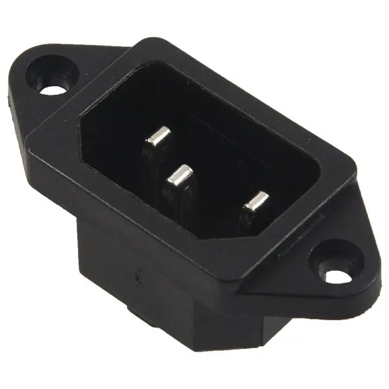Винтовое крепление 3 штифта IEC320 C14 Входная розетка питания AC 250V 10A Черная упаковка