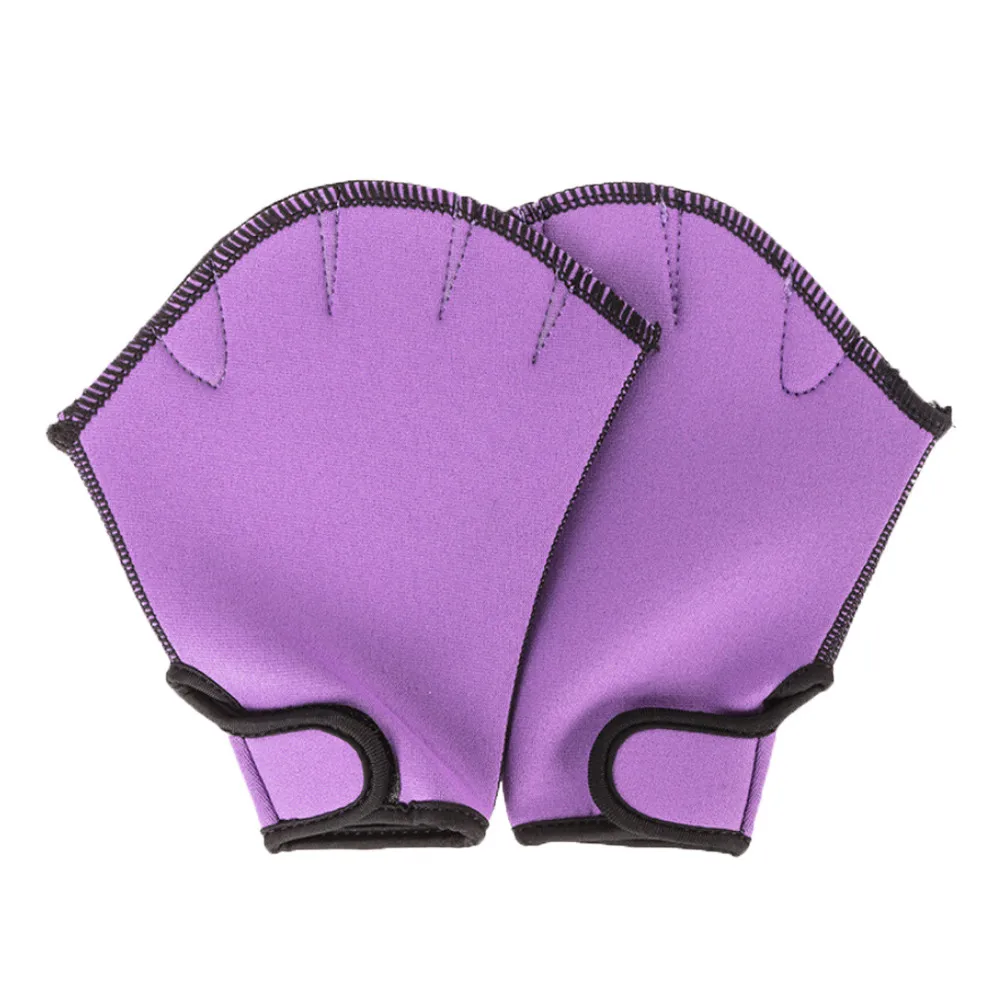 Purple Перчатки для дайвинга, плавания, сёрфинга, наручники для плавания, перчатки для занятий водной Аэробикой, плаваньем, сёрфингом, спортивной тренировкой, плавниками, ручными веслами - Цвет: Purple