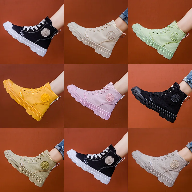 2019 г. новые зимние парусиновые Ботинки женские военные ботинки специальные