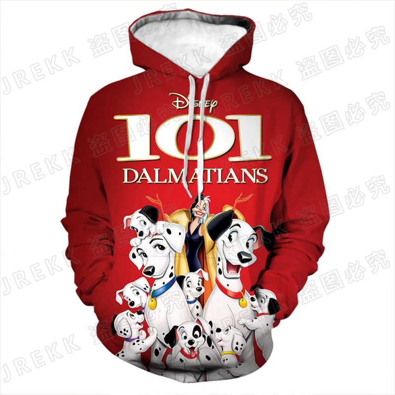 

101 Dalmatians Disney Cartoon Anime 3D Print Men's Hoodies Casual Spring Streetwear Boy Girl Kids Oversize Sweatshirts Clothes