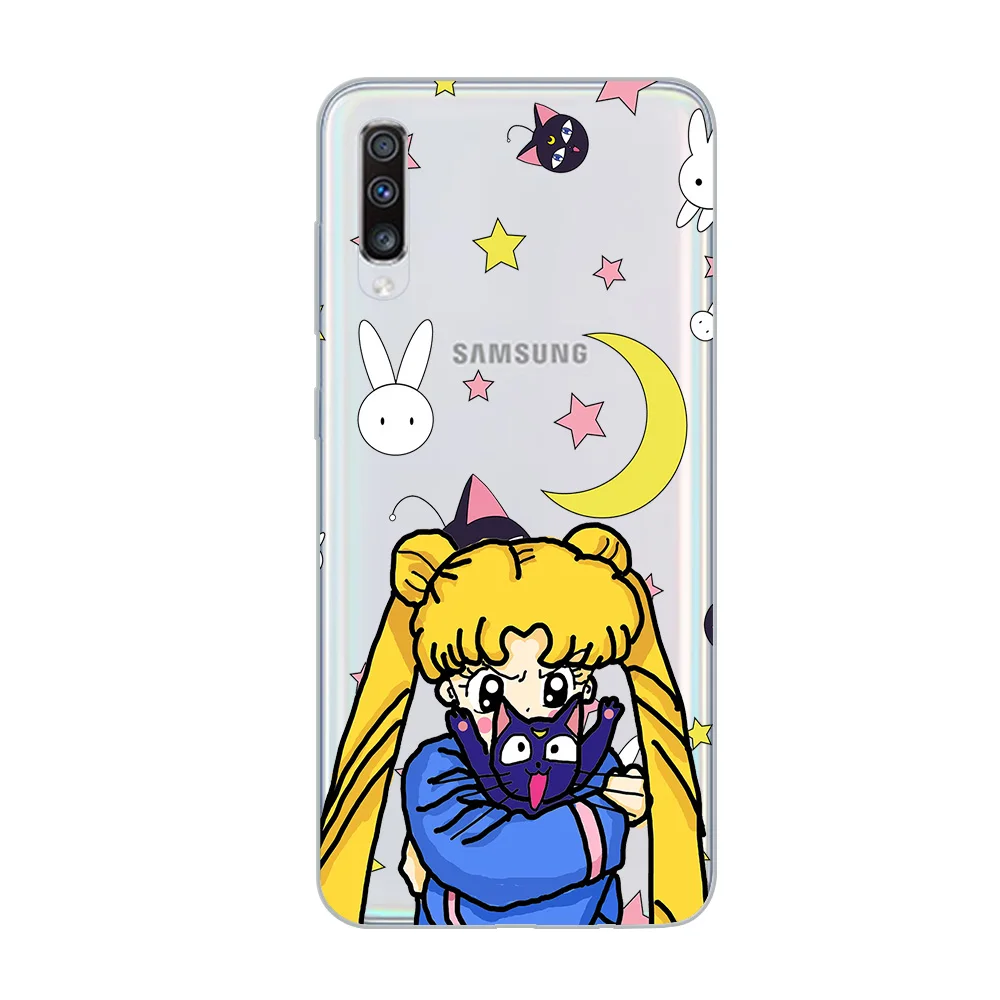 ciciber Phone Case Anime Sailor Moon Cover for Samsung Galaxy A50 A70 A80 A40 A30 A20 A60 A10 A20e Soft Silicone TPU Funda Coque |