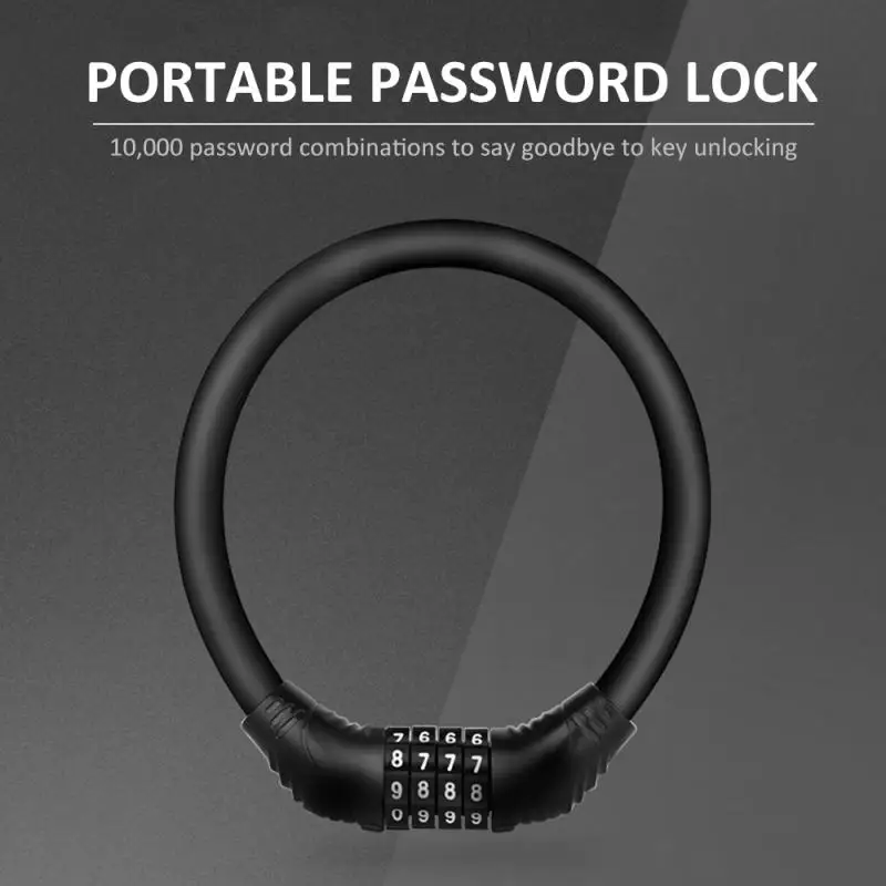 

1pc Bicycle Ring Lock Bicycle Lock 4 Digit Code Combination Security Lock MTB Anti-theft Lock For Outdoor Bicycle Accessories