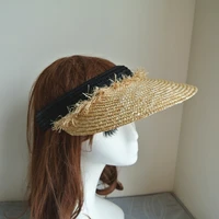 fashion women kentucky derby empty top wide brim lady straw hat sun visor hat fringe summer uv sun protection elegant beach cap
