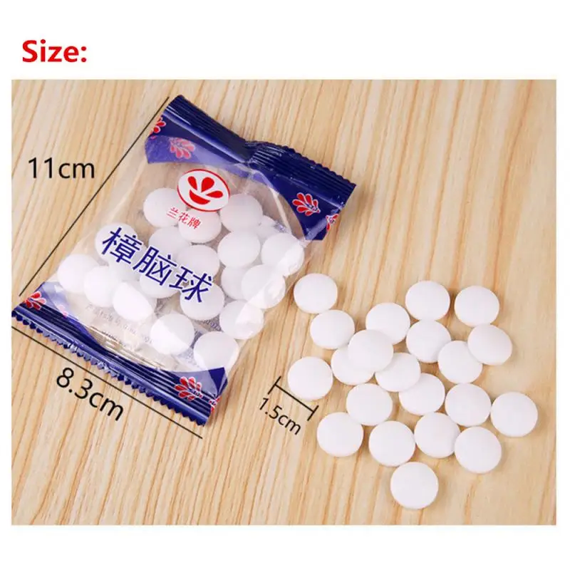 20pcs/bag Natural Wardrobe Odor Removal Insect-resistant Moth-proofing Camphor Ball Drawer Deodorizer Naphthalene Mothba | Дом и сад