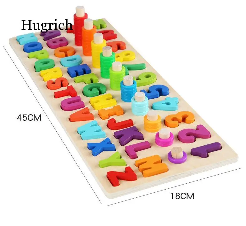 

Montessori Educational Wooden Toys Children Busy Board Math Fishing Children's Wooden Preschool Montessori Toy Counting Geometry