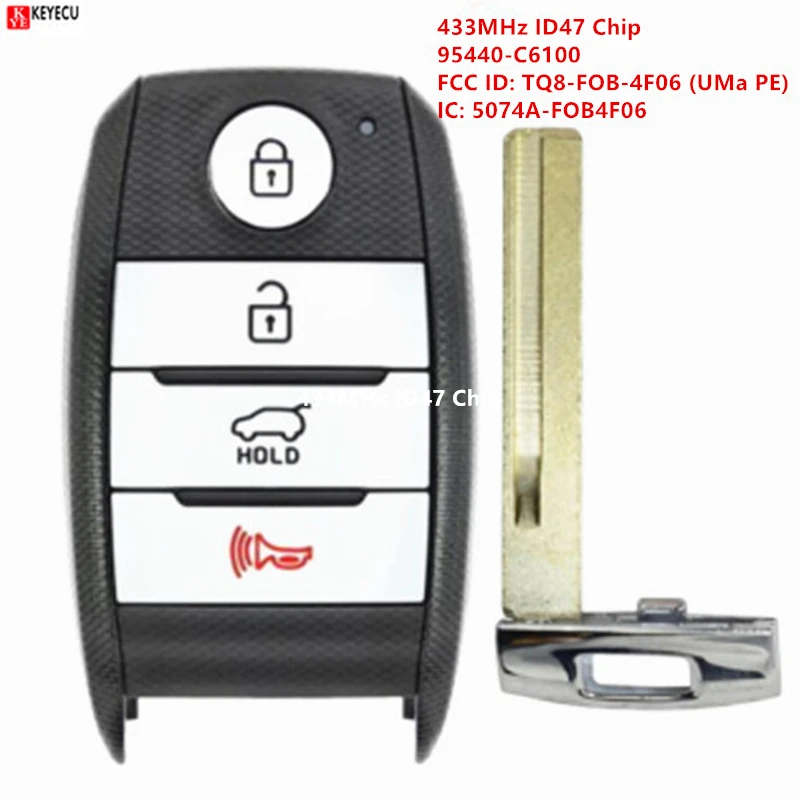 KEYECU для 95440 C6100 KIA Sorento 2019 2020 433 МГц ID47 бесключевой доступ к умному дистанционному