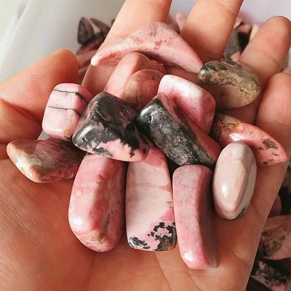 

pink rhodonite quartz crystals gemstones natural stones and minerals healing reiki fish tank decoration