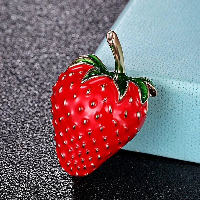 

Donia Jewelry new year women's brooches jewelry Enamel Strawberry Shape Fruit Brooch pins nice women's hats and bags pins