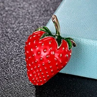 donia jewelry new year womens brooches jewelry enamel strawberry shape fruit brooch pins nice womens hats and bags pins