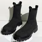 Женские сетчатые кроссовки на массивной платформе, дышащие ботинки челси для бега, до щиколотки, на толстой подошве, обувь для тенниса, 2022