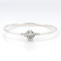 100 925 sterling silver pan bracelet new style fireworks star wish christmas snowflake bracelet fit diy charm women jewelry