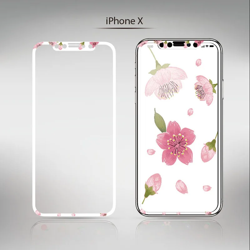 Прекрасная полная Защита экрана для iPhone11Pro Max 8 7plus 3D мягкий край мультфильм закаленное стекло для iPhone 6S 7 8 Передняя пленка - Цвет: K