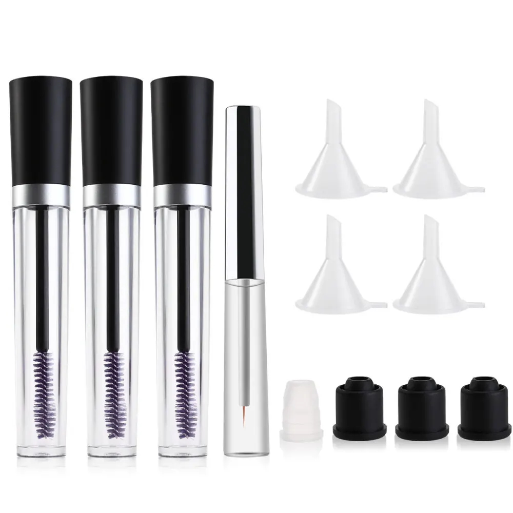 

Etereauty 3pcs 7.5ml Empty Mascara Tube Eyelash Cream Bottles + 1pcs 7ml Eyeliner Bottle Containers + 4pcs Funnel