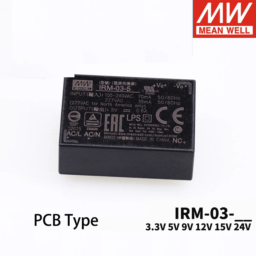 Decir bueno IRM-03 tipo AC-DC módulo 3W de salida única encapsulado de conmutación fuente de alimentación 3,3 V 5V 9V 12V 15V 24V para el equipo