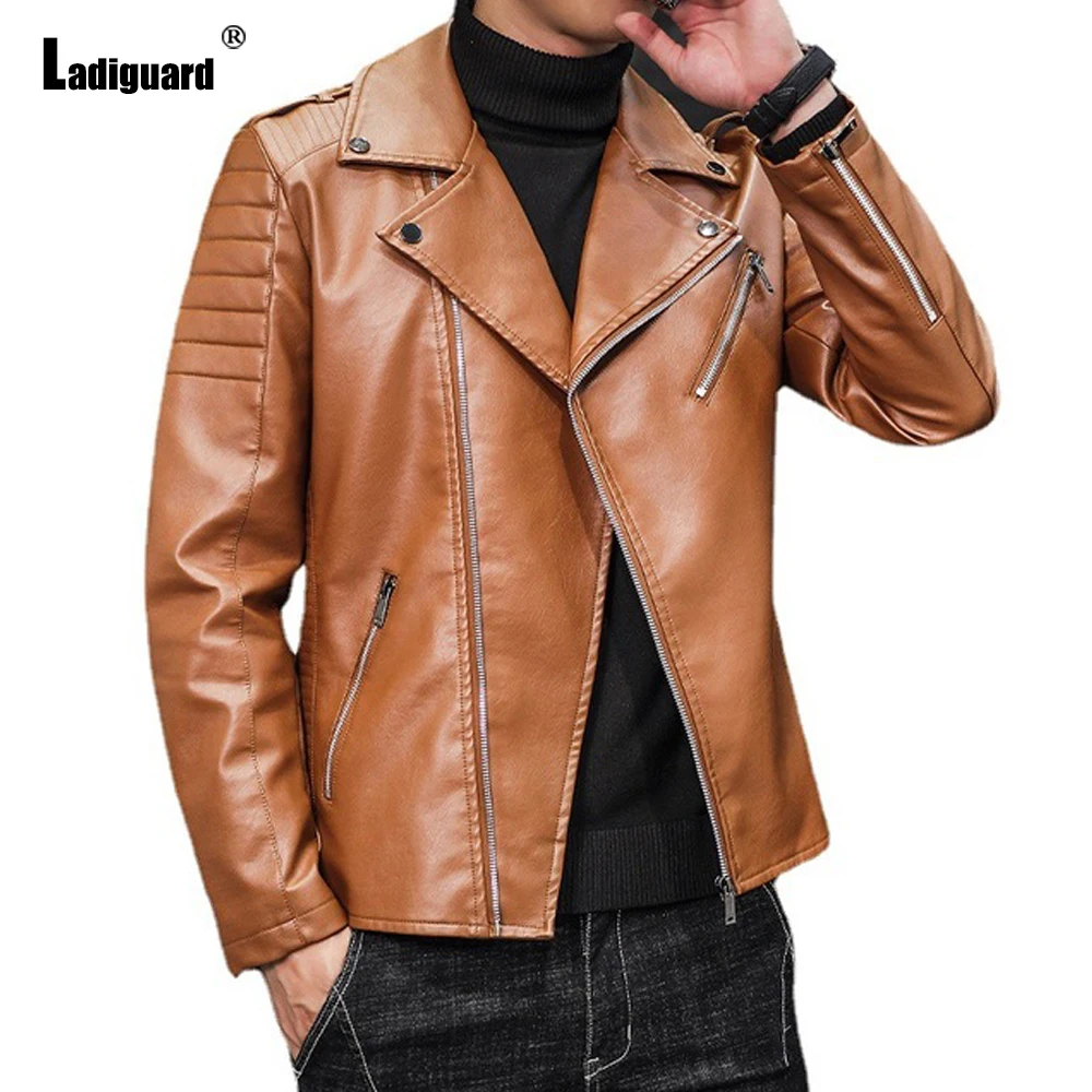 Plus Size 4xl Mens Pu Leather Jackets Kpop Style 2021 Autumn Jacket Biker Faux Leather Coats Yellow Black Zipper Overcoats