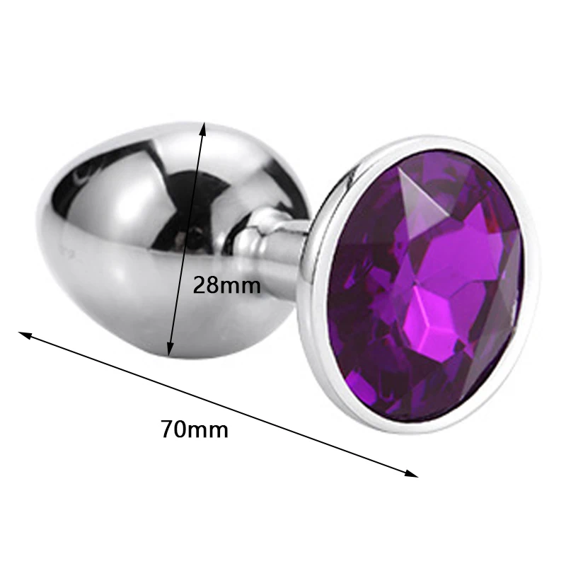 Интимная металлическая Анальная пробка с кристаллами ювелирные изделия гладкая