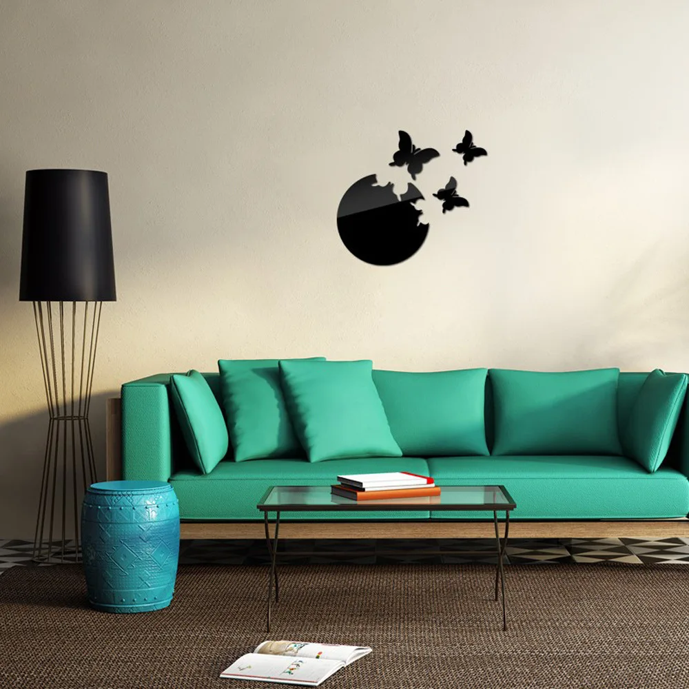 

4Pc 3D Vlinder Diy Spiegel Muursticker Esthetische Room Decor Stickers Decal Slaapkamer Badkamer Home Decor Treandy Muur Decor