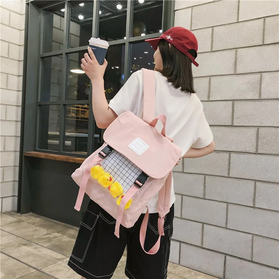 Harajuku водонепроницаемый прозрачный рюкзак из ткани Оксфорд для женщин повседневные рюкзаки Mochila Feminina Sac A Dos школьные сумки