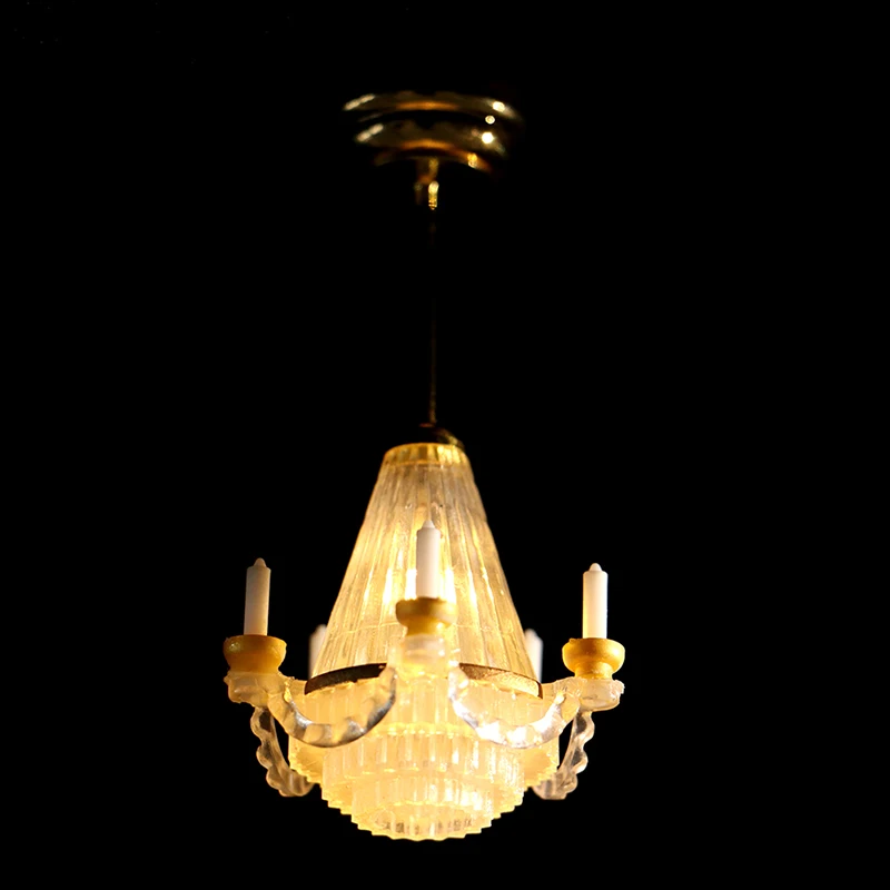 

1/12 Scale Miniature Dollhouse Ceiling Lamp Wall Light Mini LED Lighting Pretend Play Doll Furniture Accessories Toy
