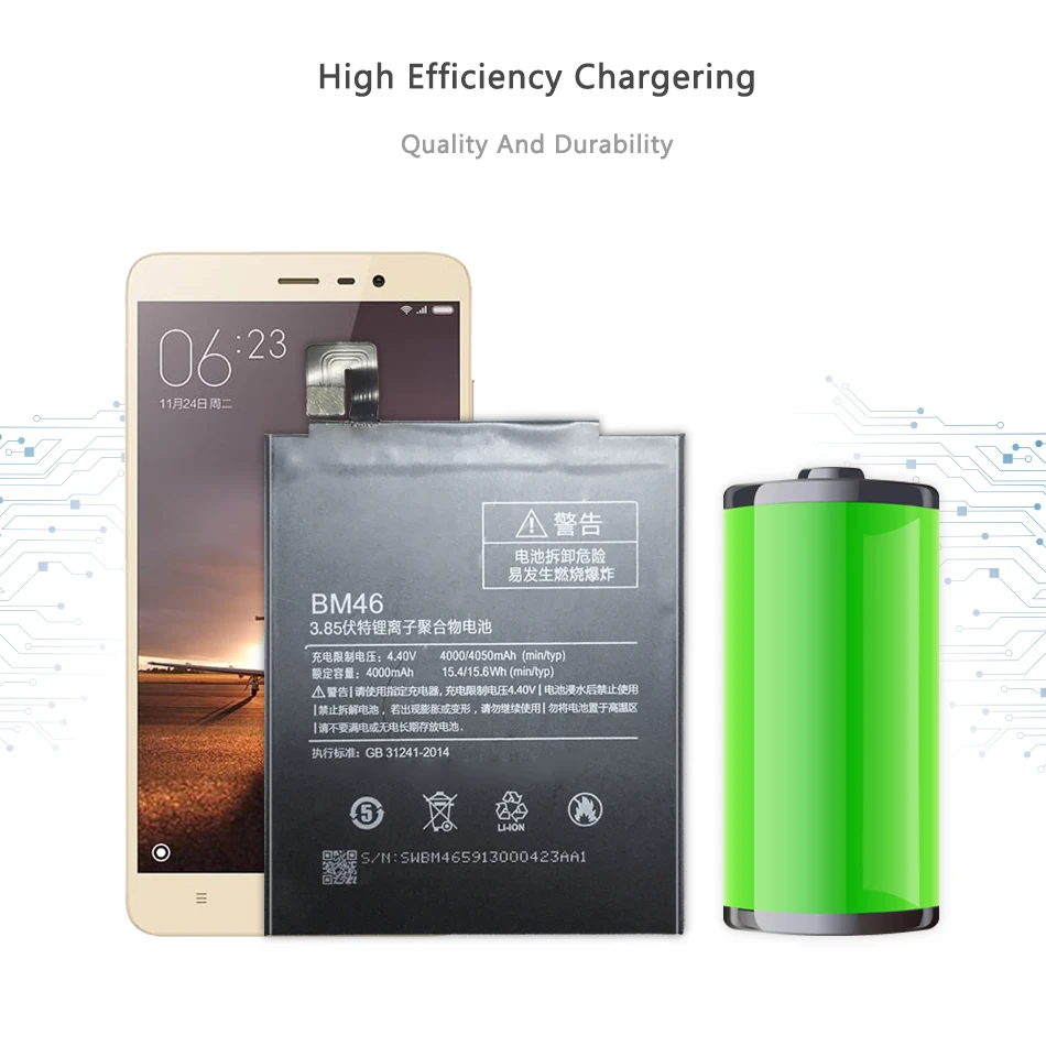 Аккумулятор для телефона Xiaomi Redmi Note 4 4X 3 Pro 3S 3X Mi 5 BN43 BM22 BM46 BM47 сменные батареи +