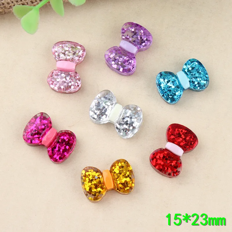Высококачественная Блестящая лента бант из смолы кабошоны 20 шт./лот 15*23 мм
