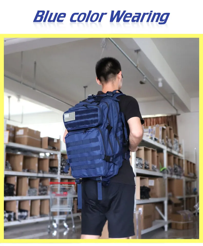 50L Capacity Military Tactical Backpack Men Army Large Bag Hiking Camping Rucksack Hunting Outdoor Waterproof Travel Backpack