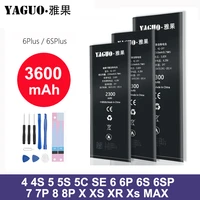 yaguo battery for iphone6s iphone7 iphone8 replacement bateria for iphone 6s 7 6 8 plus se 5s 5 x xr xs max 4 4s 5c 7plus 6splus