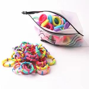100 шт.лот, цветные эластичные резинки для волос, Детские держатели для волос, милые резинки для волос, Эластичные аксессуары для девочек, резинка для волос