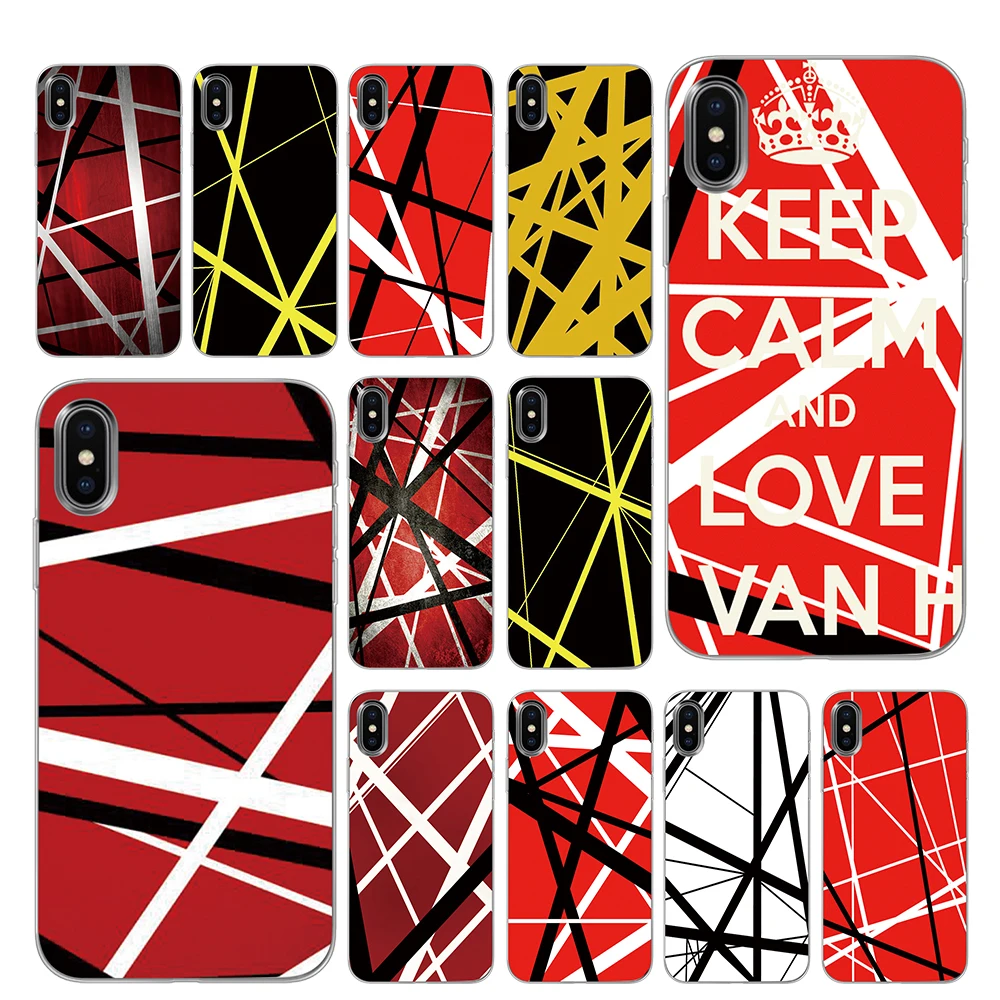 Силиконовые чехлы для телефонов Van Halen в полоску для iPhone 5 5S SE 6 6s 7 8 Plus X XS Max XR задняя крышка