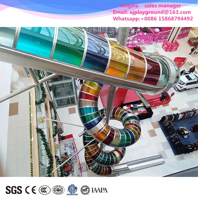 

Поставка высококачественной красивой нержавеющей стали трубы слайд дети крытая площадка для торгового центра