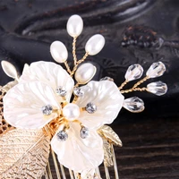 bride comb wedding leaf flower bridal hairpins floral women jewelry accessories