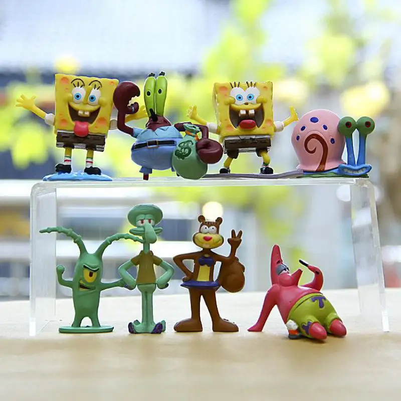8 шт./компл. фигурки из смолы для аквариума Губка Боб украшение сада Аквариум