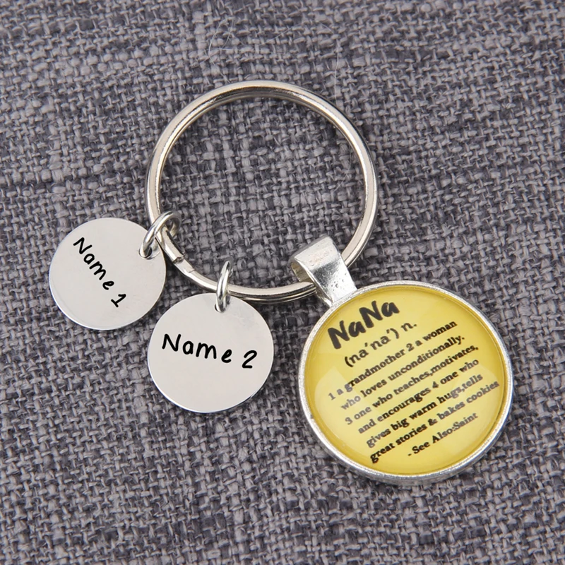 Time Gem кабошон ювелирный брелок именной персональный кулон подарок Nana семейная