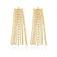 xuqian top seller wholesale 14k with brass zircon earrings components gold for jewelry making accessories a0079