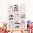 Рождественские штампы снега Пингвин, прозрачная печать, 11x15 см, Силиконовая печать, ТПР, Хэллоуин, роликовые штампы, скрапбукинга и открыток сделай сам