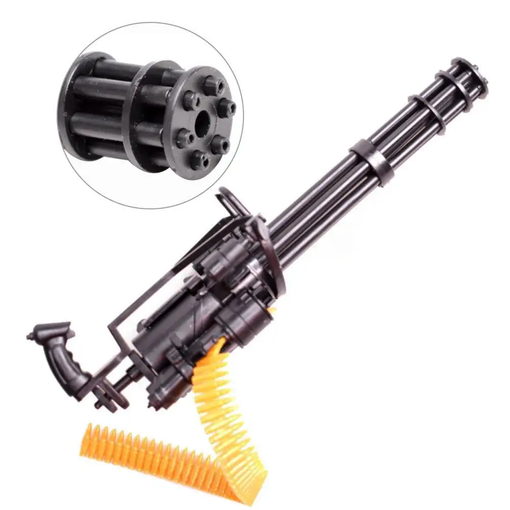 1:6 Scale M134 Gatling Minigun Plastic 4D Gun Model T800 Heavy Machine Guns + Bullet Belt for 12 Inch Action Figures Toys