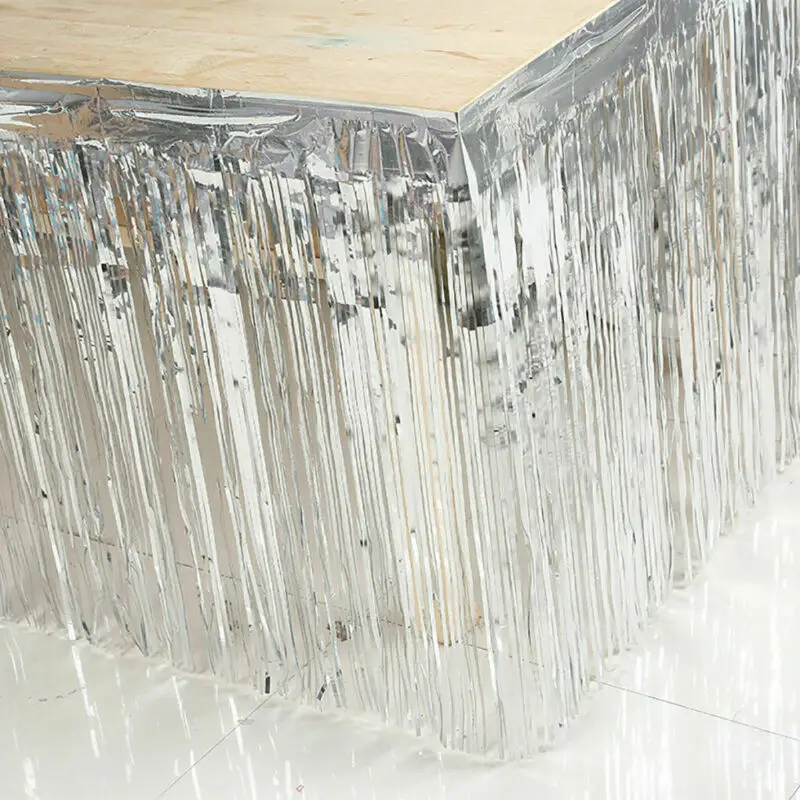 2019 новые горячее тиснение золотом Фольга бахрома Юбка для стола металлик